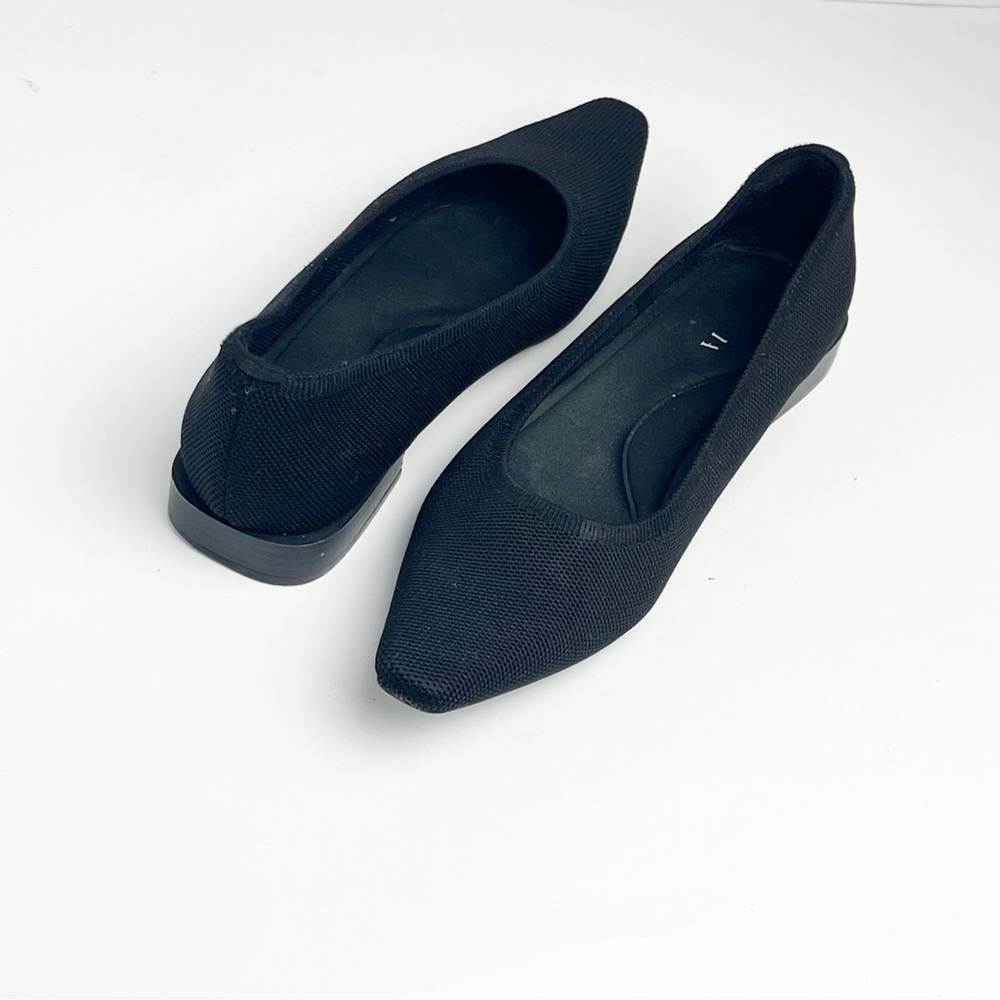 VIVAIA Margot Black Square Toe V-Cut Flats 8.5 Academia Casual Neutral Comfort